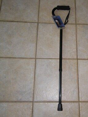 Drive Medical Foam Grip Offset Handle Walking Cane Adjustable 300 lbs - Black